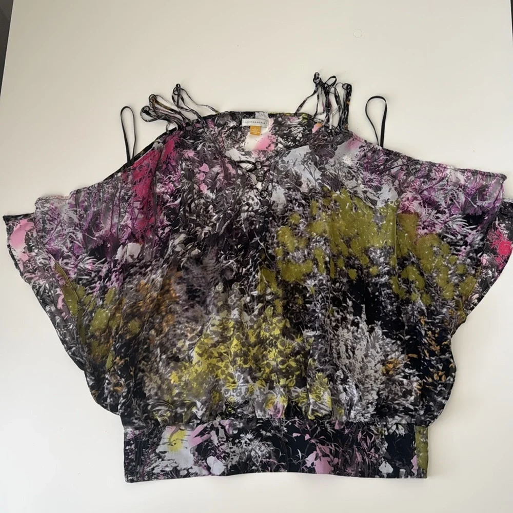Leifsdottir 100% Silk Blouse – Size 0, Multicolor Boho Style - Picture 5 of 7